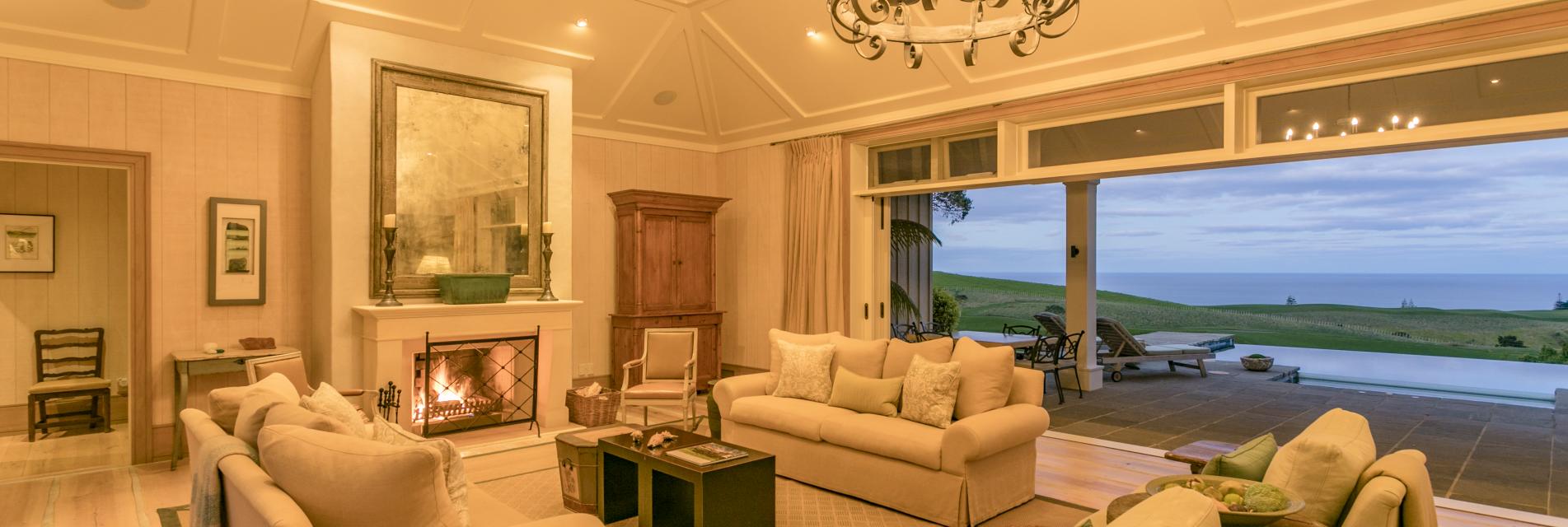 Kauri Cliffs Owners Cottage Main Lounge 2
